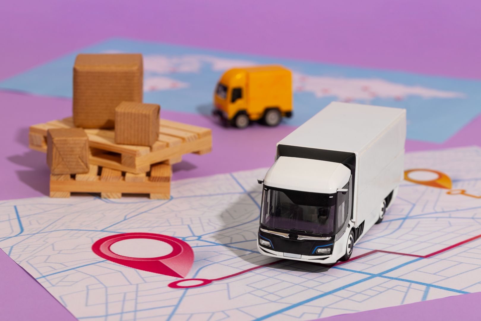 camion con indicazione posizione gps geolocalizzazione